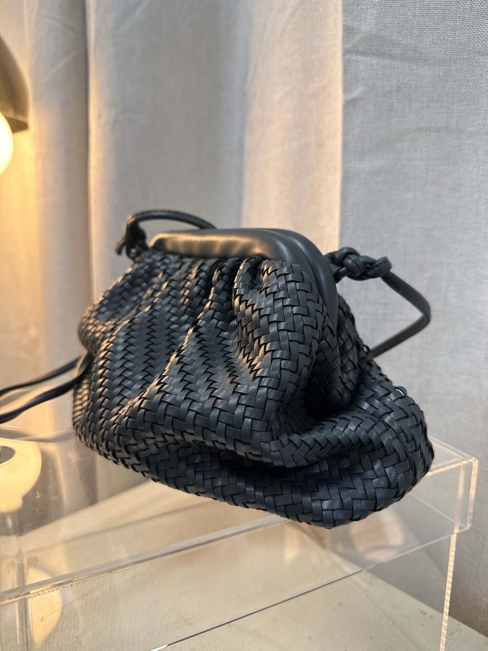 Anthropologie Vegan Leather Woven Bag Clutch